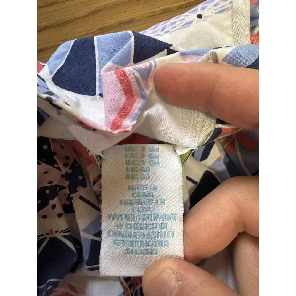 Jillians Closet 3-6 Month Old Girls Dress Summer Colorful Bow Lined Cotton Blend